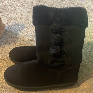 Girls faux fur winter zip up boots